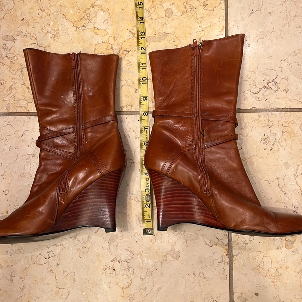Steve Madden Wedge Boot Rust Brown Size 8.5 - image 3